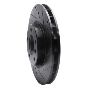 BMW M3 Brake Rotor (1) - Front - R1 Concepts - Drilled & Slotted - Black - `95-`02